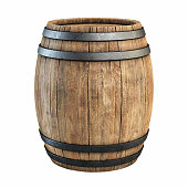 wine barrel over white background
