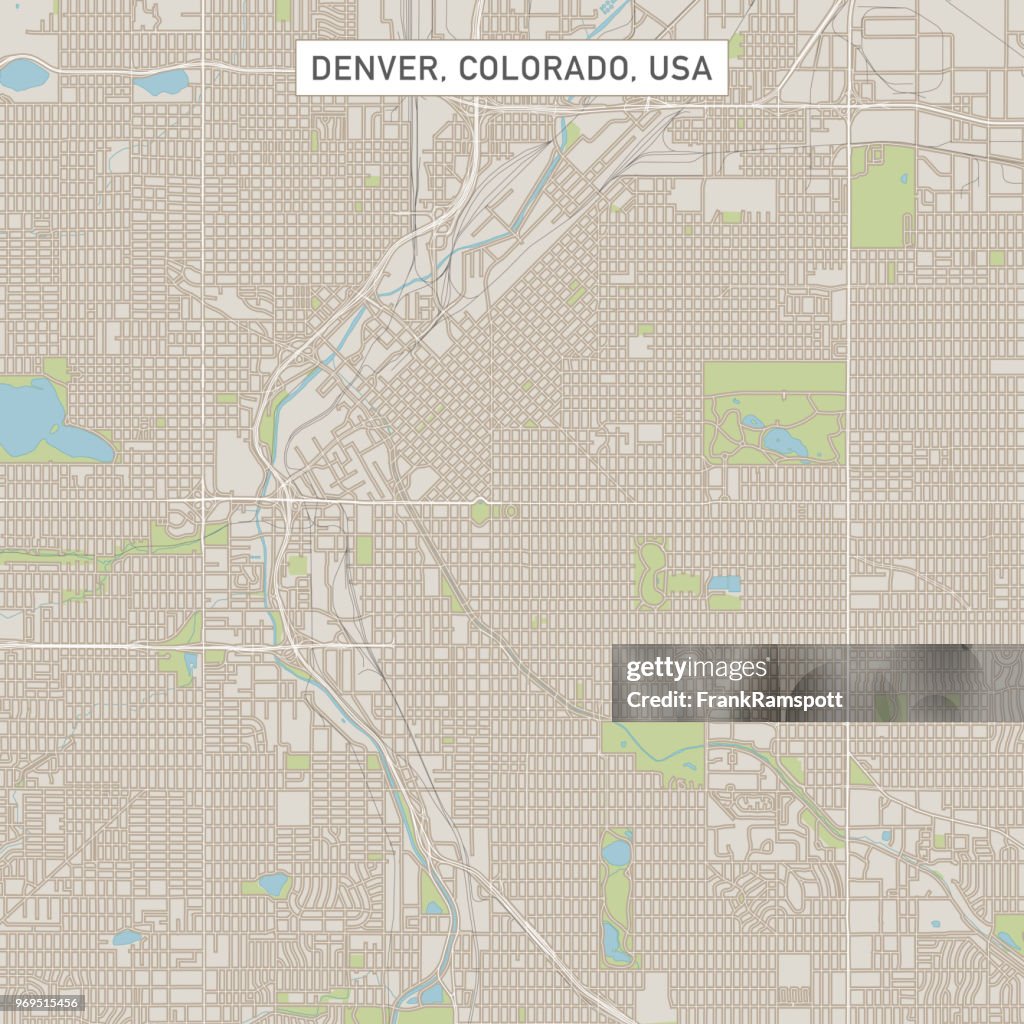 Denver Colorado US City Street Map