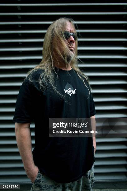 Guitarist Jeff Hanneman of American rock band Slayer in London, England on August 24, 2006.