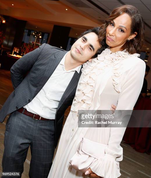 Actors Max Minghella and Amanda Brugel attend Hulu's "The Handmaid's Tale" FYC at Samuel Goldwyn Theater on June 7, 2018 in Beverly Hills, California.