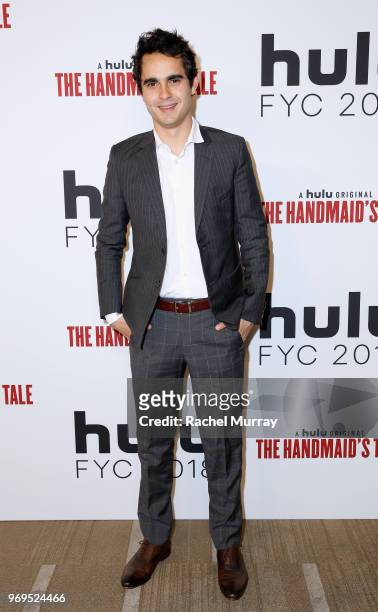 Actor Max Minghella arrives at Hulu's "The Handmaid's Tale" FYC at Samuel Goldwyn Theater on June 7, 2018 in Beverly Hills, California.