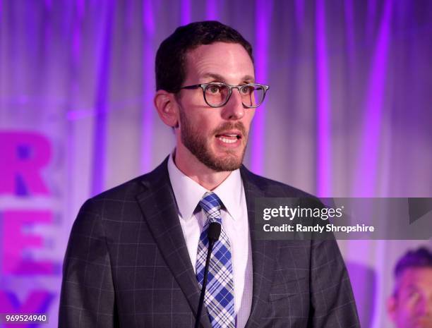 Senator Scott Wiener speaks at the Lambda Legal 2018 West Coast Liberty Awards at the SLS Hotel on June 7, 2018 in Beverly Hills, California.