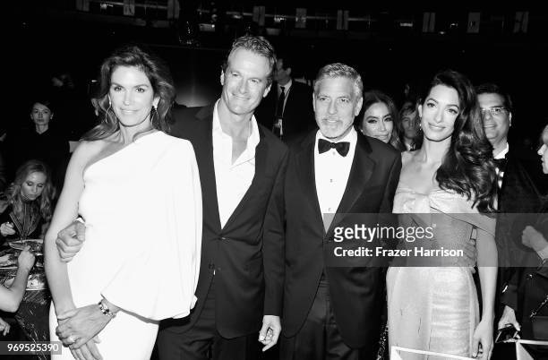 Cindy Crawford, Rande Gerber, 46th AFI Life Achievement Award Recipient George Clooney, and Amal Clooney attend the American Film Institute's 46th...