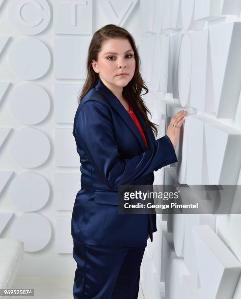 Hannah Zeile poses at the CTV Upfronts portrait studio held at the Sony Centre For Performing Arts on June 7, 2018 in Toronto, Canada.