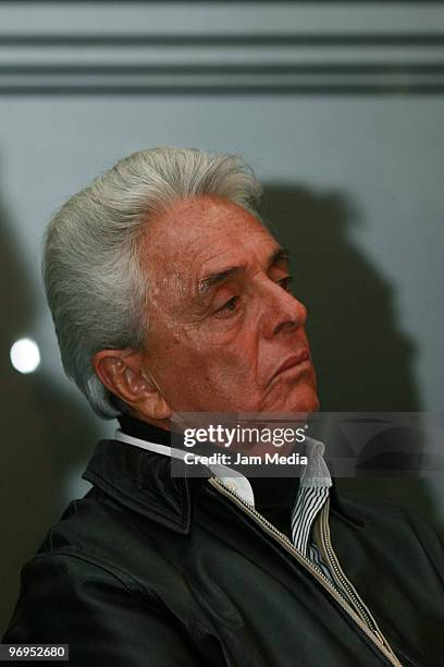 Justino Compean President of FEMEXFUT during press conference at the Mexican Football Federation's High Performance Center on February 21, 2010 in...