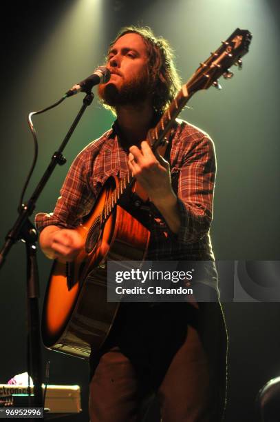 Tim Smith of Midlake performs on stage at Shepherds Bush Empire on February 18, 2010 in London, England.