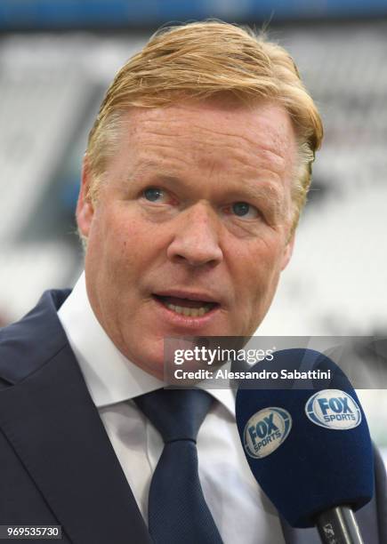 Ronald Koeman head coach of Netherlands before the International Friendly match between Italy and Netherlands at Allianz Stadium on June 4, 2018 in...