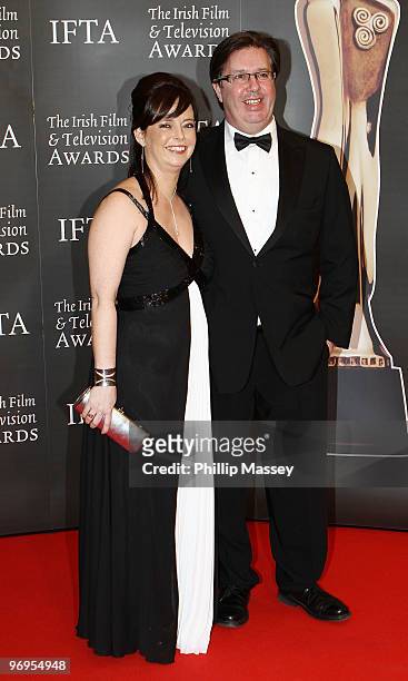 Melanie Verwoerd and Gerry Ryan attend The Irish Film & Television Awards on February 20, 2010 in Dublin, Ireland.