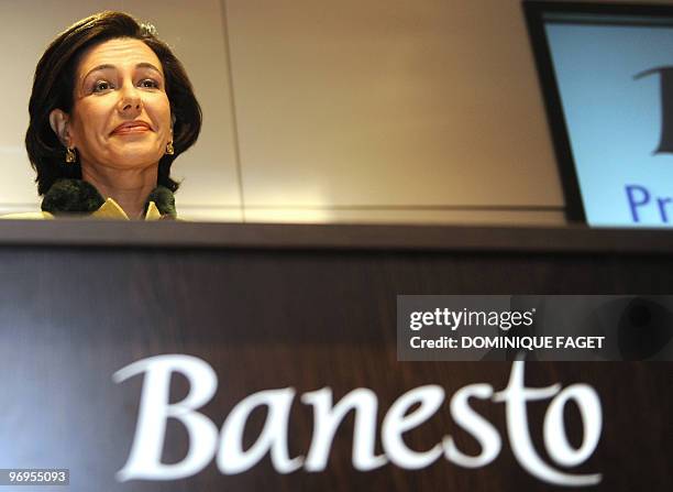President of the Spanish bank Banesto Ana Botin gives a press conference to present the 2009 results in Madrid on January 14, 2009. Spanish bank...