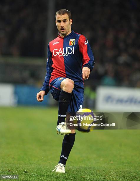 Rodrigo Palacio of Genoa CFC in action during the Serie A match between Genoa CFC and Udinese Calcio at Stadio Luigi Ferraris on February 20, 2010 in...