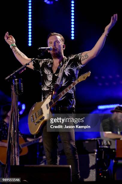 Osborne of musical duo Brothers Osborne performs onstage during the 2018 CMA Music festival at the Nissan Stadium on June 7, 2018 in Nashville,...