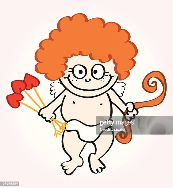 cupid angel cartoon, illustration at valentine's day - bowman lake stock illustrations