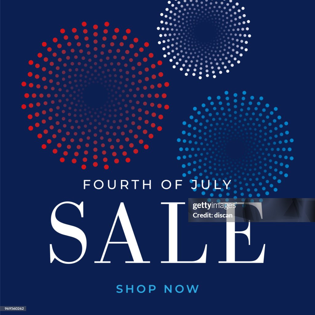 Fourth of July sale design for advertising, banners, leaflets and flyers - Illustration