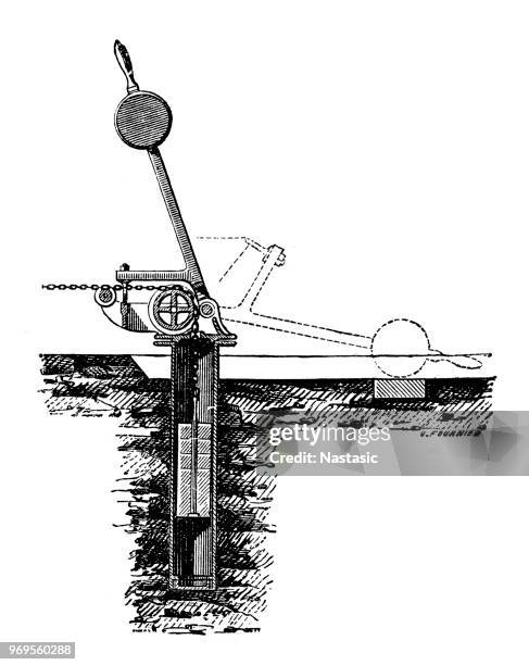 railroad crossing signal querschnitt - road signal stock-grafiken, -clipart, -cartoons und -symbole