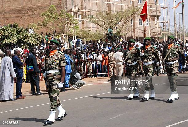This picture taken on December 18, 2008 in Niamey shows Salou Djibo , leader of the coup that overthrew Niger's president Mamadou Tandja on February...