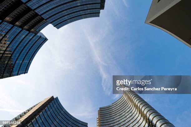 the buildings of the new district of porta nuova - skyscrapers stock pictures, royalty-free photos & images