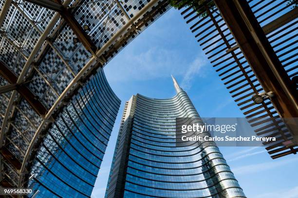 the buildings of the new district of porta nuova - milan italy stock pictures, royalty-free photos & images