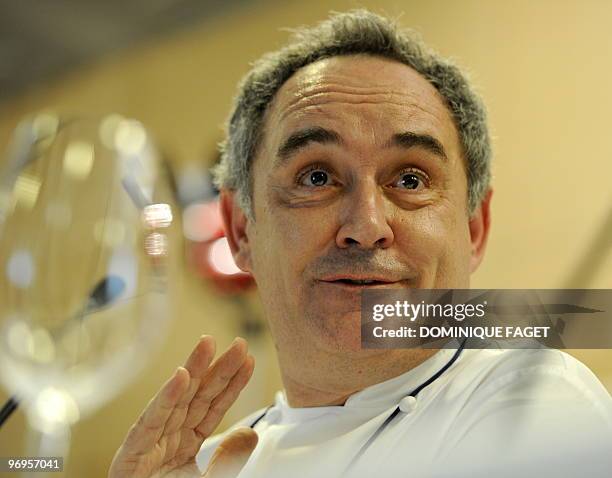 Spanish chef Ferran Adria gives a press conference at Madrid Fusion, the annual international culinary conference focussing on the cutting-edge in...