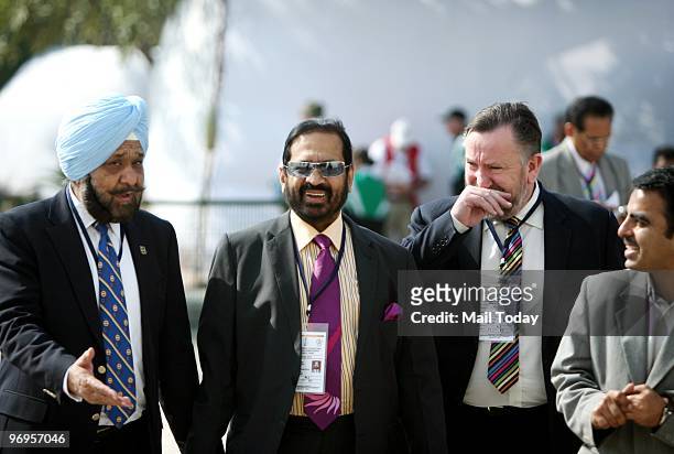 Suresh Kalmadi during the inauguration of Karni Singh Shooting Range, a venue for the 2010 Commonwealth Games, in New Delhi on February 18, 2010.