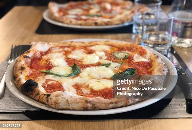italian pizza margherita - margharita pizza stock pictures, royalty-free photos & images