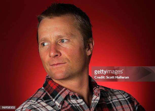 Ski cross skier Daron Rahlves of the United States poses in the NBC Today Show Studio at Grouse Mountain on February 22, 2010 in North Vancouver,...