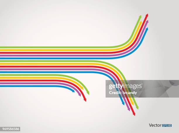 development and downtrend arrows - almanac publication stock illustrations