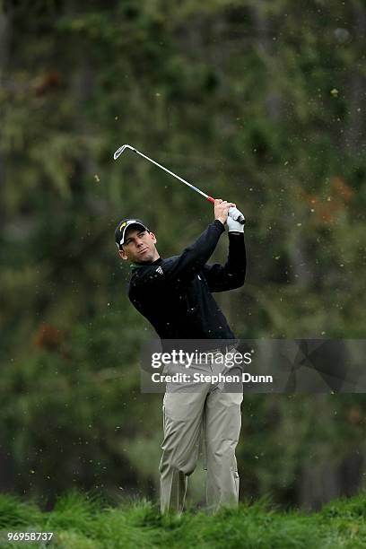 Sergio Garcia of Spain hits his tee shot on the 12th hole during the second round of the AT&T Pebble Beach National Pro-Am at Spyglass Hill Golf...