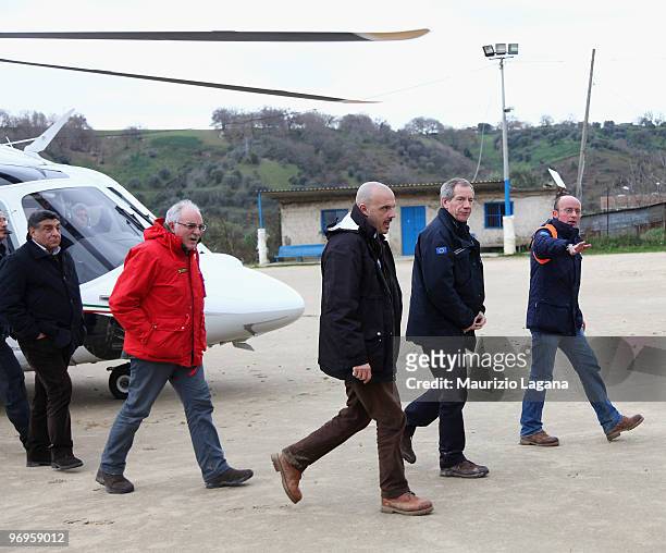 Head of civil protection, Guido Bertolaso visits the town of Maierato on February 22 near Reggio Calabria, Italy. The southern Italian town was hit...