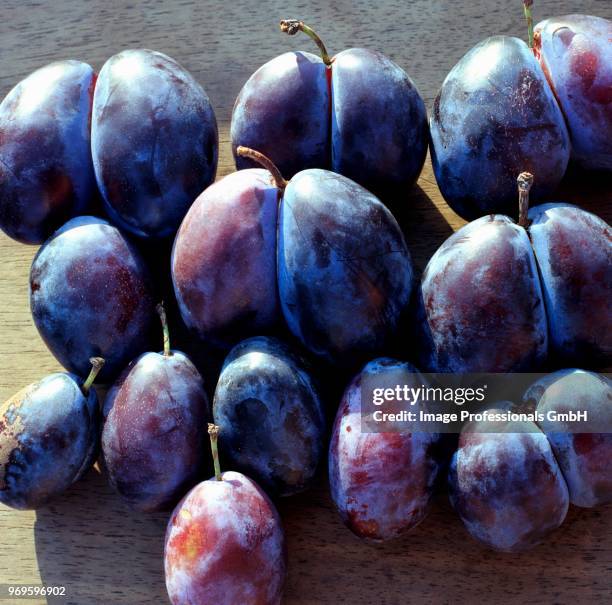 organic quetsch plums - abondance stock pictures, royalty-free photos & images