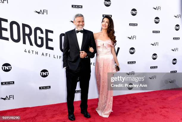 George Clooney and Amal Clooney attend 46th AFI Life Achievement Award Gala Tribute on June 7, 2018 in Hollywood, California.