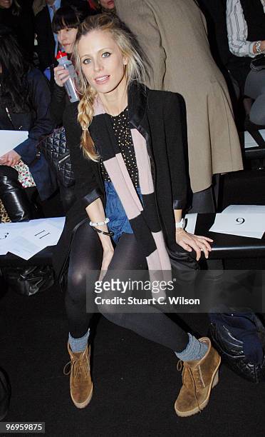 Laura Bailey attends the Jeager catwalk show during London Fashion Week on February 22, 2010 in London, England.