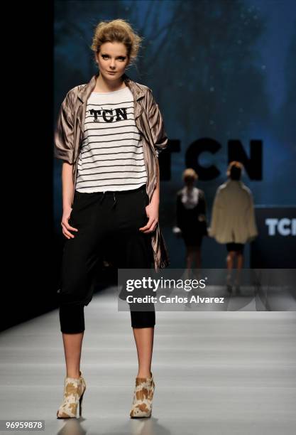 Model walks the runway at the TCN show during Cibeles Madrid Fashion Week Autumn/Winter 2010 on February 22, 2010 in Madrid, Spain.