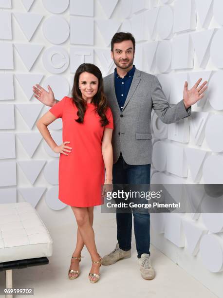 Emma Hunter and Miguel Rivas pose at the CTV Upfronts portrait studio held at the Sony Centre For Performing Arts on June 7, 2018 in Toronto, Canada.