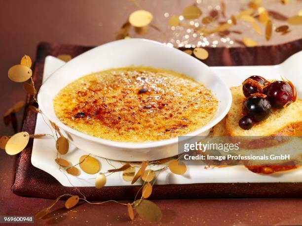 foie gras crme brle - creme brulee stock pictures, royalty-free photos & images
