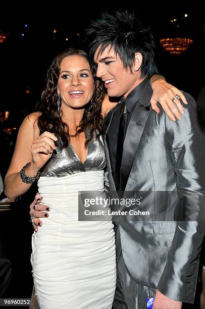 Personality Kara DioGuardi and singer Adam Lambert during the 52nd Annual GRAMMY Awards - Salute To Icons Honoring Doug Morris held at The Beverly...