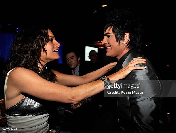 Kara DioGuardi and Adam Lambert at the 52nd Annual GRAMMY Awards - Salute To Icons Honoring Doug Morris held at The Beverly Hilton Hotel on January...
