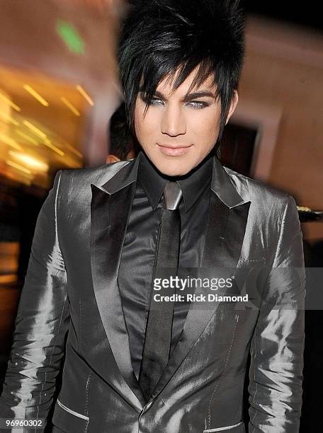 Singer Adam Lambert attends the 52nd Annual GRAMMY Awards - Salute To Icons Honoring Doug Morris held at The Beverly Hilton Hotel on January 30, 2010...
