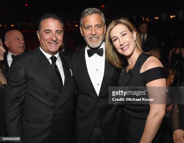 Andy Garcia, George Clooney and President of Paramount Television Amy Powell attend the American Film Institute's 46th Life Achievement Award Gala...