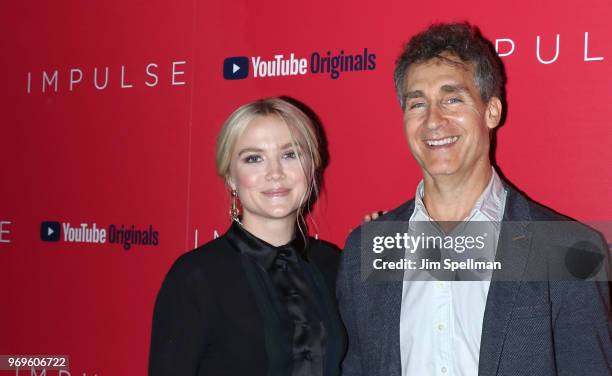 Actress Maddie Hasson and director Doug Liman attend the screening of "Impulse" hosted by YouTube at The Roxy Cinema on June 7, 2018 in New York City.