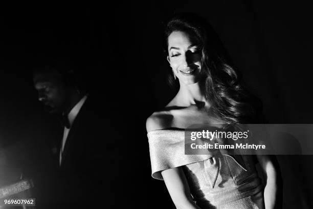 Amal Clooney attends the American Film Institute's 46th Life Achievement Award Gala Tribute to George Clooney at Dolby Theatre on June 7, 2018 in...