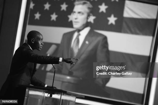 Don Cheadle speaks onstage at the American Film Institute's 46th Life Achievement Award Gala Tribute to George Clooney at Dolby Theatre on June 7,...