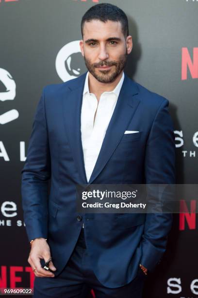 Miguel Ángel Silvestre attends Netflix's "Sense8" Series Finale Fan Screening at ArcLight Hollywood on June 7, 2018 in Hollywood, California.