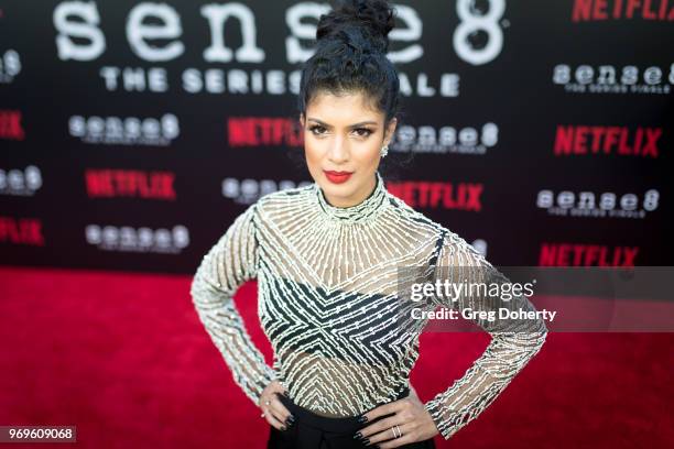 Tina Desai attends Netflix's "Sense8" Series Finale Fan Screening at ArcLight Hollywood on June 7, 2018 in Hollywood, California.