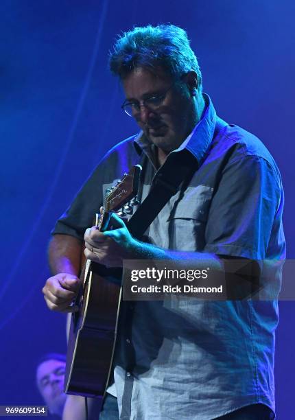 Vince Gill performs at the GLAAD + TY HERNDON's 2018 Concert for Love & Acceptance at Wildhorse Saloon on June 7, 2018 in Nashville, Tennessee.