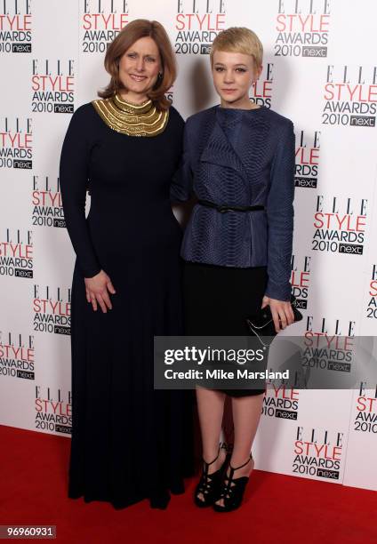 Sarah Brown and Carey Mulligan and arrive for the ELLE Style Awards 2010 at the Grand Connaught Rooms on February 22, 2010 in London, England.
