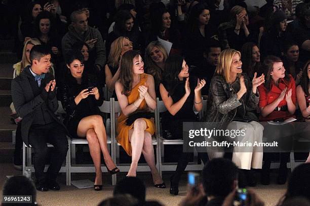 Shiri Appleby, Melissa George, Sophia Bush and Mary Alice Stephenson attend Monique Lhuillier Fall 2010 during Mercedes-Benz Fashion Week at Bryant...