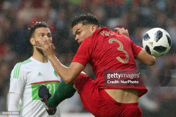 Portugal's defender Pepe during a friendly match Portugal x Argelia in Luz Stadium Lisbon, on June 7, 2018.