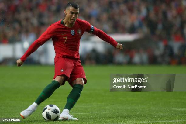 Portugal's forward Cristiano Ronaldo during a friendly match Portugal x Argelia in Luz Stadium Lisbon, on June 7, 2018.