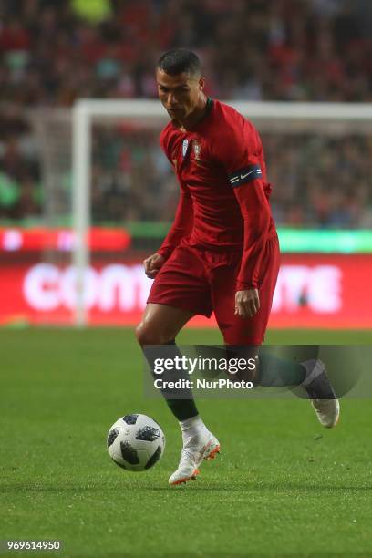 Portugal's forward Cristiano Ronaldo during a friendly match Portugal x Argelia in Luz Stadium Lisbon, on June 7, 2018.