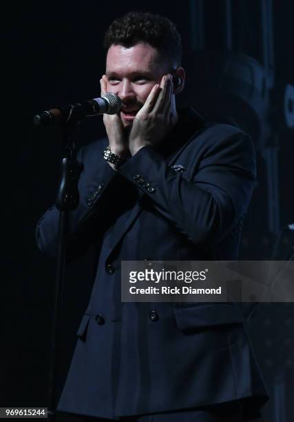 Calum Scott performs onstage at the GLAAD + TY HERNDON's 2018 Concert for Love & Acceptance at Wildhorse Saloon on June 7, 2018 in Nashville,...